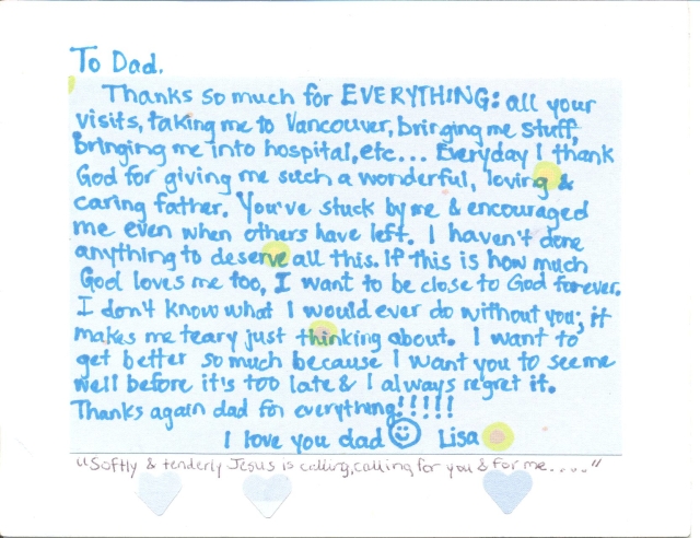 Lisa's Thanks card - inside